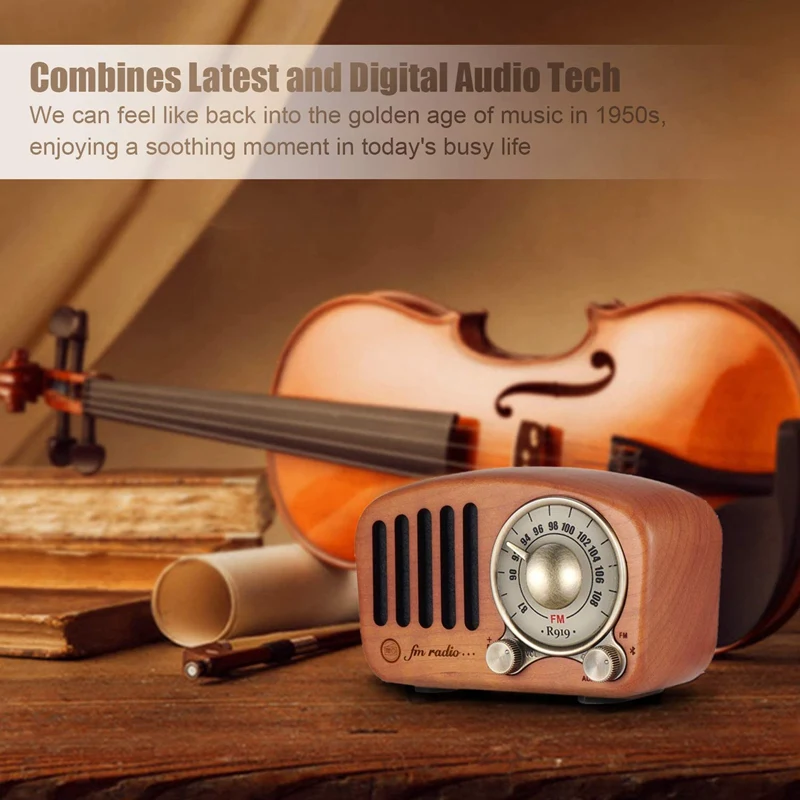 Vintage Radio Retro Bluetooth Speaker - Wooden Fm