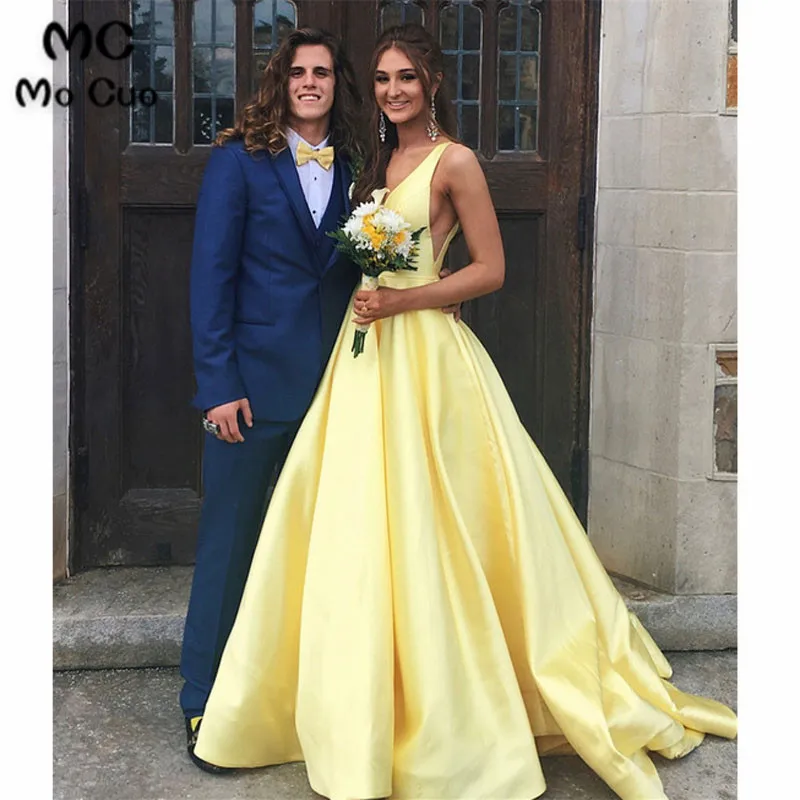 Wonderful-Yellow-Satin-Evening-Dress-V-Neck-A-Line-Sweep-Train-Long-Formal-Occasion-Dresses-2019.jpg_640x640