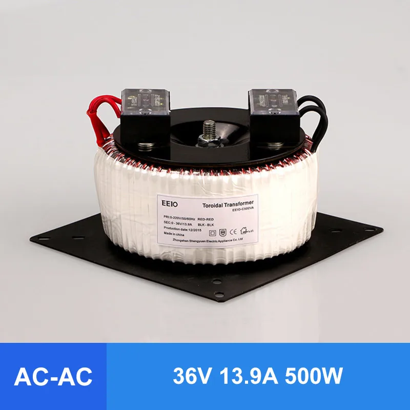 

500W Pure Copper Ring Transformer With TB Terminal 36V Single Phase Control Ring Power Transformer For Power Supply Amplifier