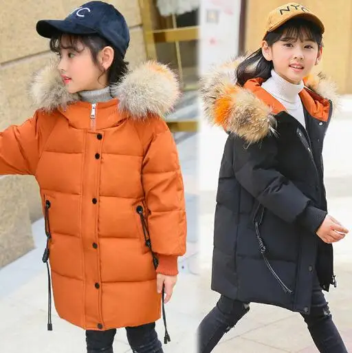Girls Duck Down Jackets 2018 New Winter Children Clothing Thicken Warm Long Outerwear Kids Fur Collar Hooded Coats Girl Parka Girls Duck Down Jackets 2018 New Winter Children Clothing Thicken Warm Long Outerwear Kids Fur Collar Hooded Coats Girl Parka