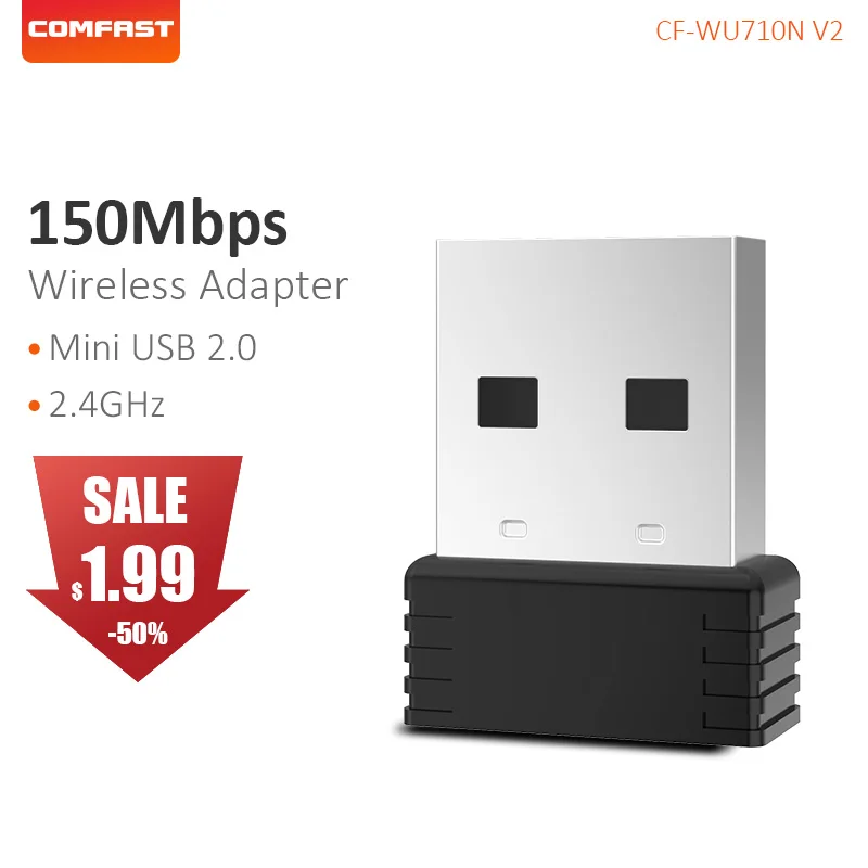 

COMFAST Network Card 150Mbps External Wireless PC Computer Mini USB WiFi Adapter Antenna LAN Ethernet Receiver Dongle CF-WU710N