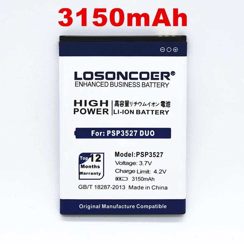 LOSONCOER 3150mAh psp 3527 DUO psp 3507 для Prestigio Wize N3 psp 3507DUO psp 3507 psp 3527DUO psp 5502 Muze A5 аккумулятор