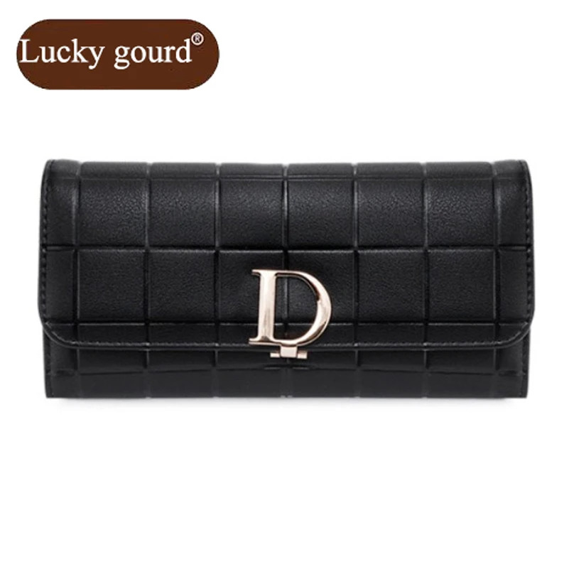 

2018 New Handbag Ladies' Long Purse European and American Style Long D Buckle Multi-function Multi-slot Black Wallet Z915
