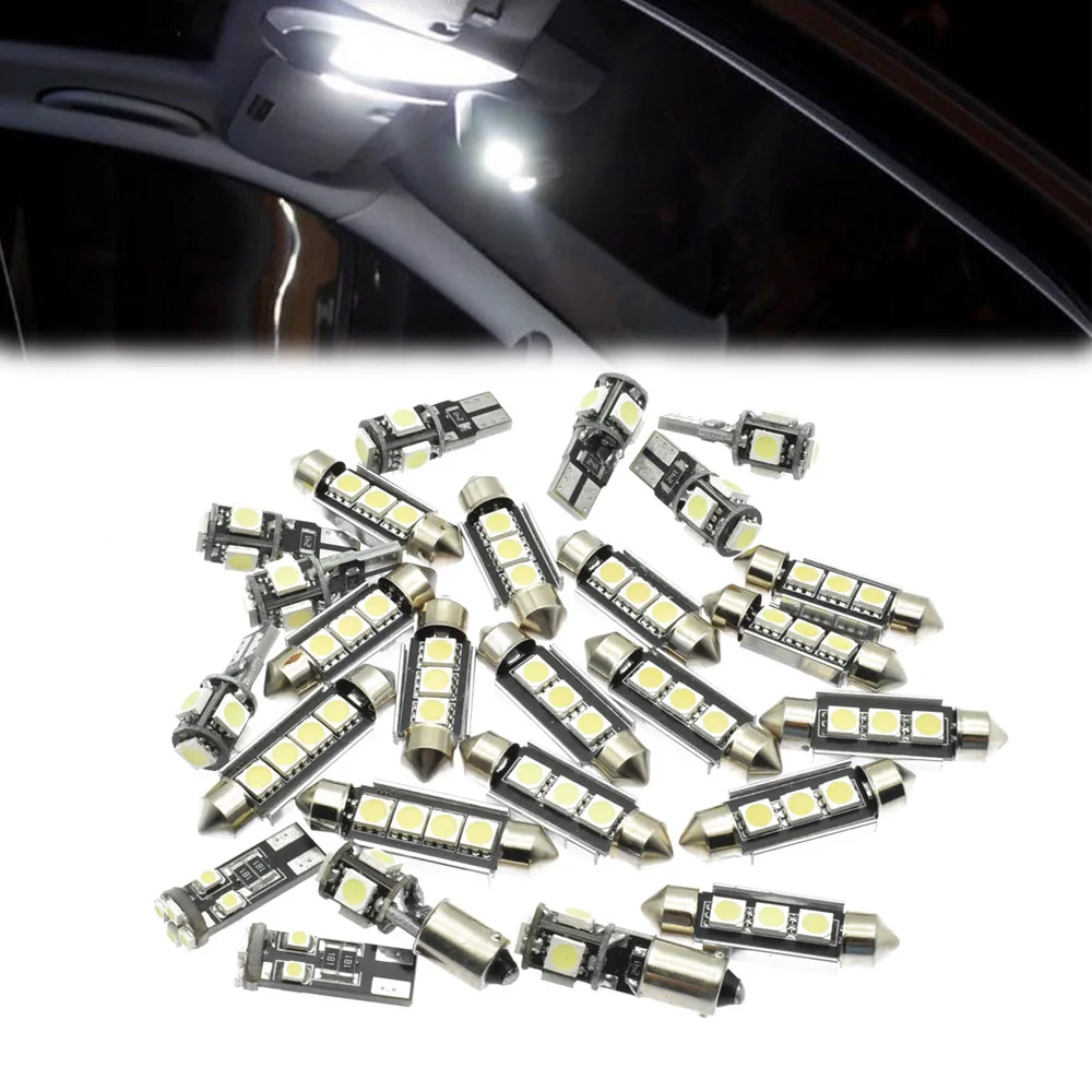 

26Pcs/Set White Car Lamp LED Interior SMD Light Kit For Mercedes/Benz W211 E Class03-09