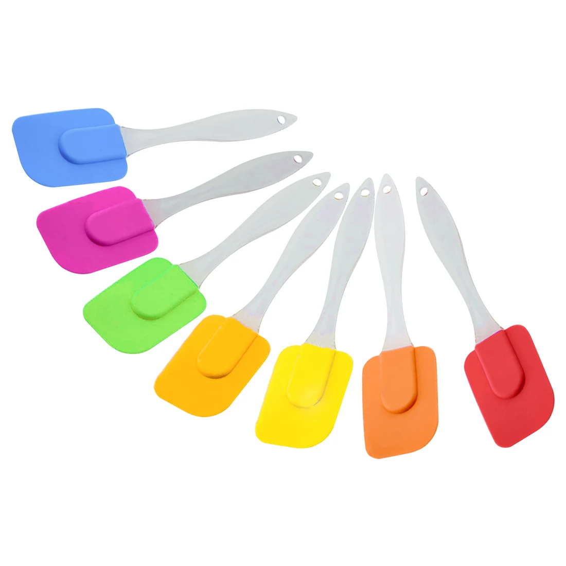 

7color Multi-purpose Silicone Paddle Scraper Spatula Utensil Cooking Cake Baking High Temperature for Kitchen