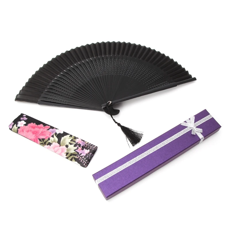 Bamboo Hand Held Folding Fans Silk Folding Fans folding fan hand fan wooden hand fan silk fans for Events