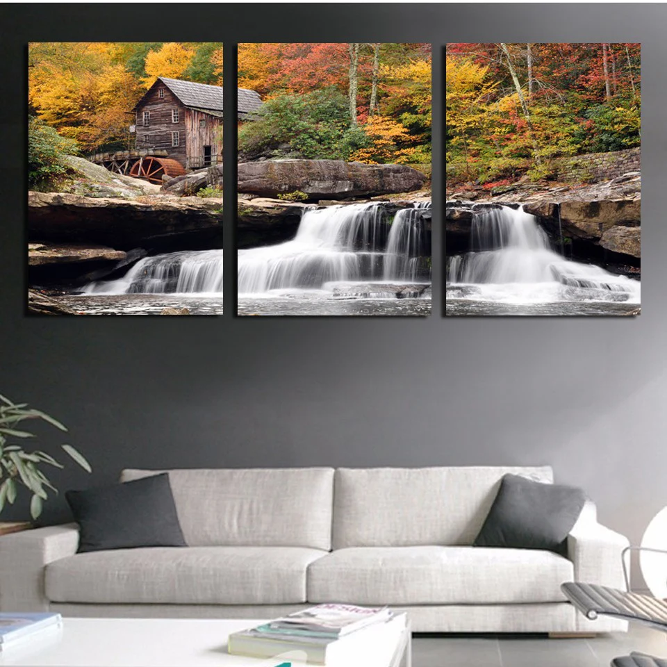 Modern Wall Art Pictures Living Room HD Printed 3 Pieces Mountain