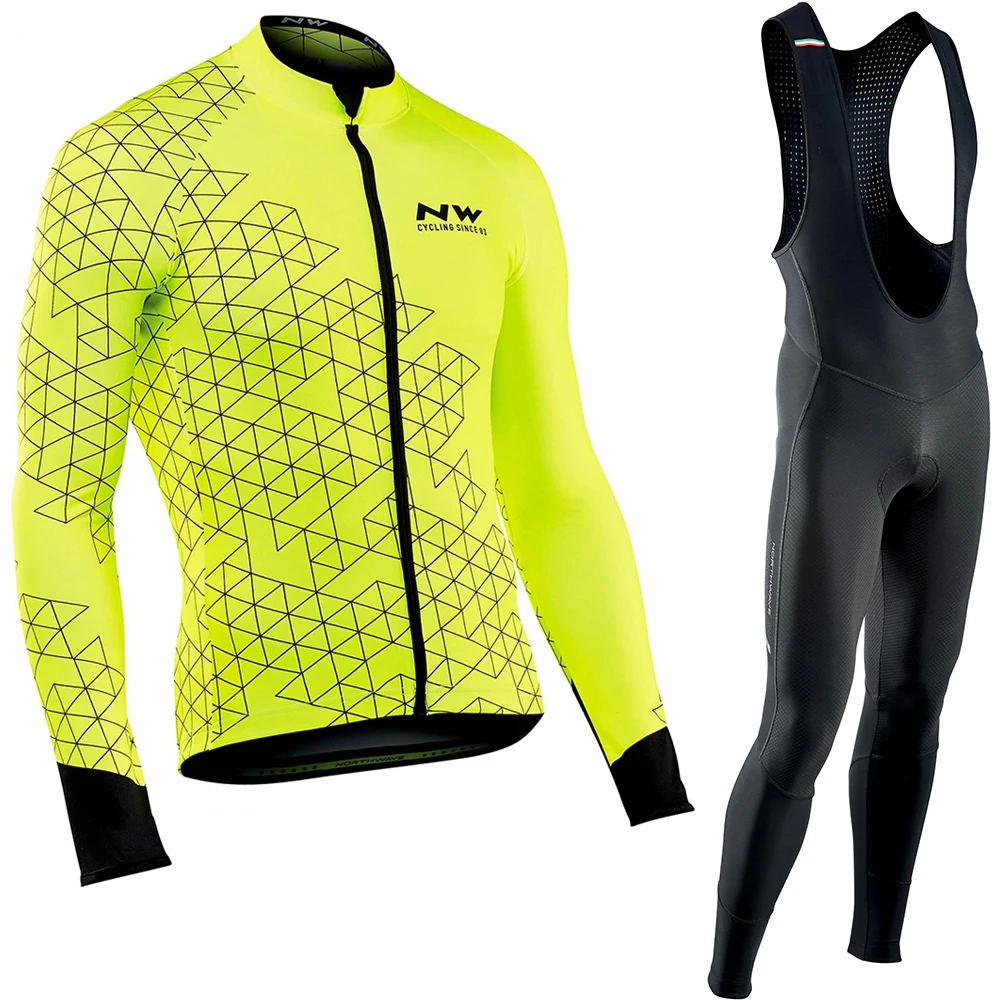 

NEW Northwave 2019 Men Cycling Jersey Autumn long Sleeve Set Maillot 9D pants Bicycle Clothes Sportwear Shirt Clothing Suit NW