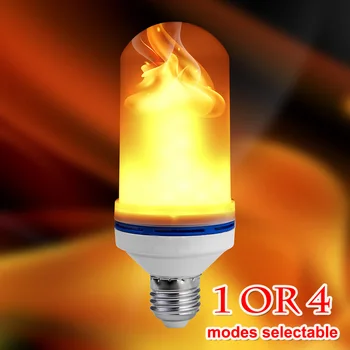 

LED Flame Effect Fire Light Bulb E26 E27 SMD2835 Flickering Emulation 1/4 Modes LED Flame Holiday Lamp 1200K~1400K AC85V~265V