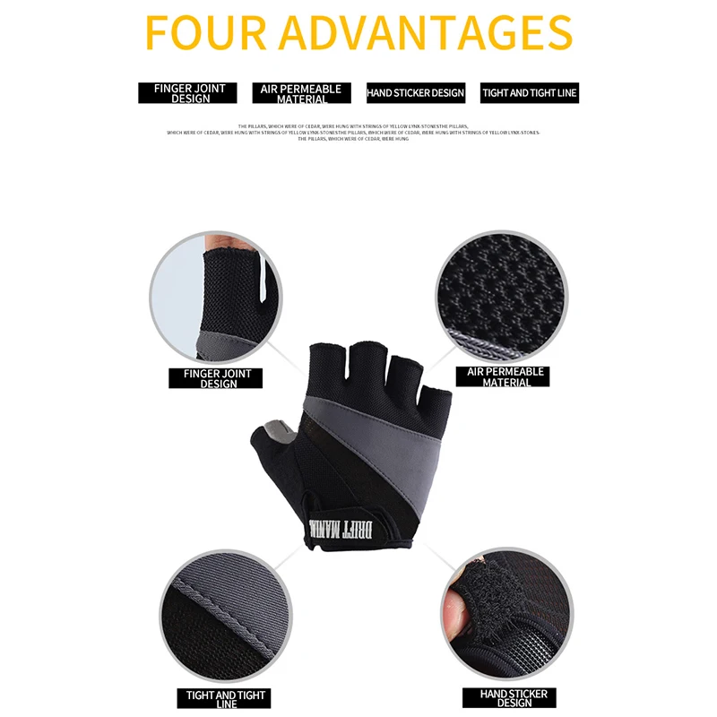 Велосипедные перчатки Half Finger Gant велосипедные Guantes MTB противоударные