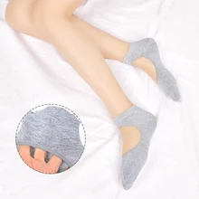 Хлопковые нескользящие носки, носки для йоги, 1 пара, женские невидимые спортивные носки с открытой спиной, хорошая гибкость, дышащие