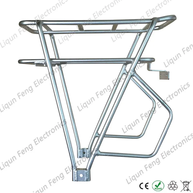 Cheap Black Silver 26inch 700C Bike Luggage Rack Double Layer Bicycle Battery Rear Carrier Adjustable Heavy Duty Bike Hanger 1