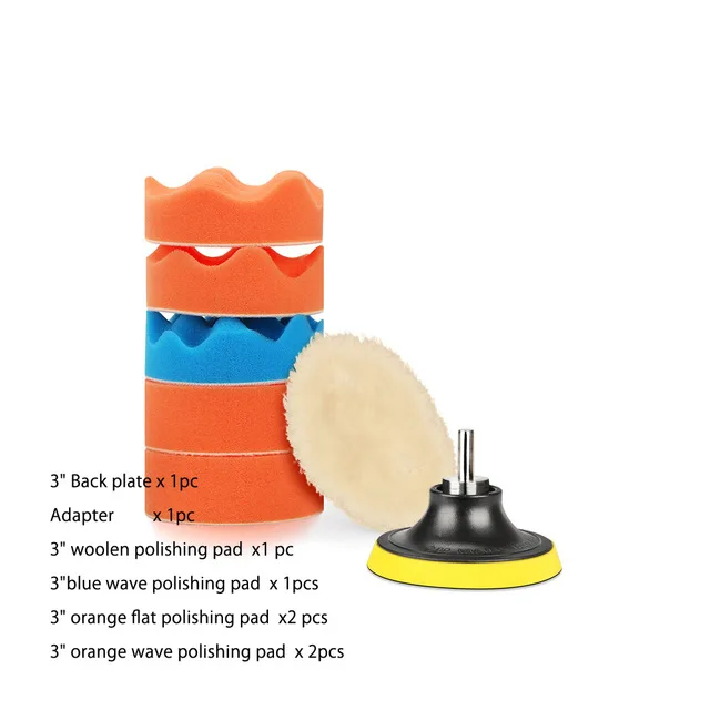 SPTA 8 шт. вафельная губка буферная полировальная машинка для полировки автомобиля подушка для полировки пенопласта подкладка шпиндельная гайка резьба M14 5/8 11 набор 3 4 5 6 дюймов - Цвет: Бесцветный