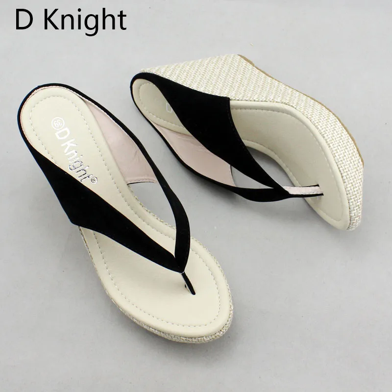 Bohemia Summer Platform Wedges Sandals Comfortable Slip On Slippers Black Red Pink Flip Flops Wedges Heels Sandalias Plataforma (22)