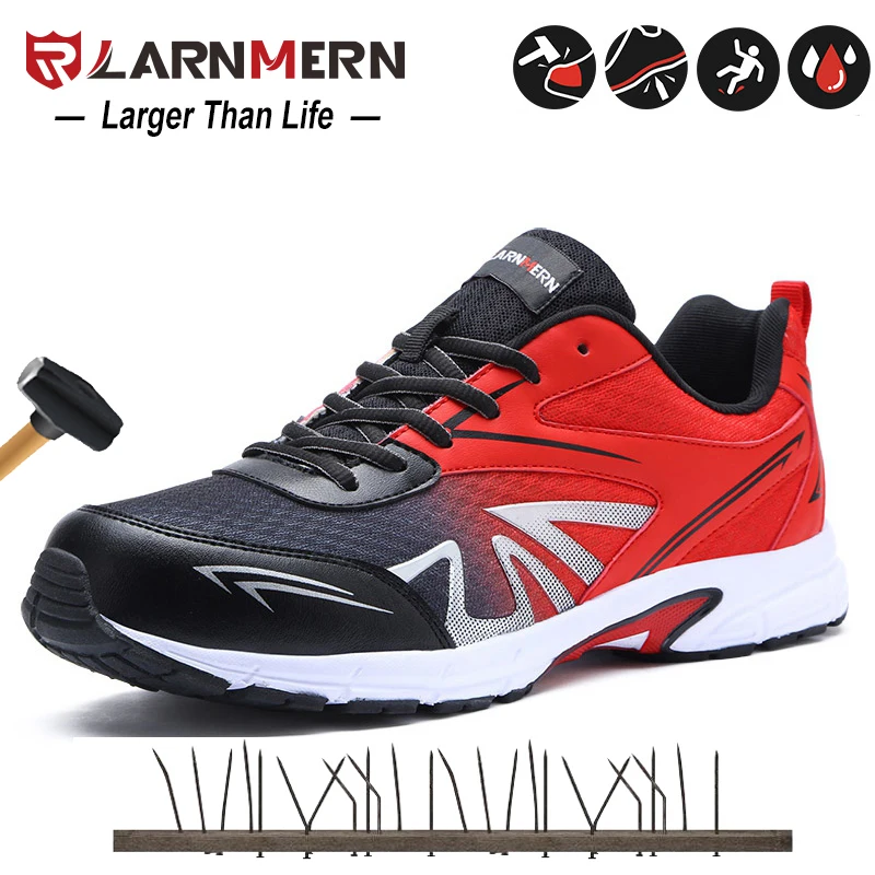 

LARNMERN Men's Light Weight Steel Toe Work Boots Safety Work Industrial and Construction Shoe Slip Resistant