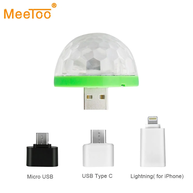 

USB Lumiere RGB LED Music Stage Light Show Club Disco DJ Light Laser Projector Sound Control Crystal Magic Ball Effect Lights