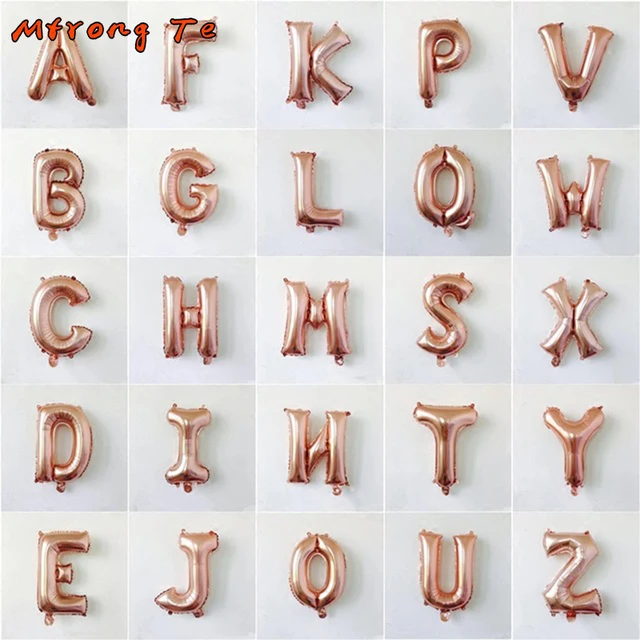 16 inch custom name A-Z Optional Letter Balloon Rose Gold Silve Gold Aluminum Foil Birthday Wedding Party Decoration suppliers