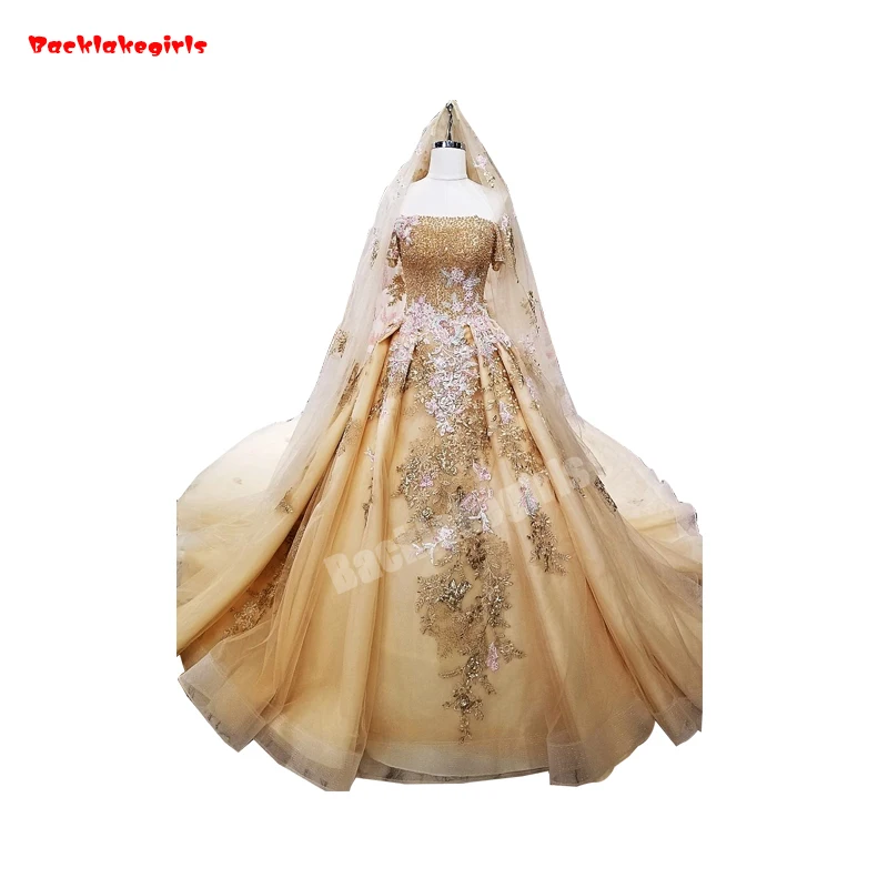 2020 Lace Veil Off The Shoulder Fluffy Elegant Wedding Dresses Noble Indian Style Bridal Apliques Para Vestidos De Novie | Свадьбы и