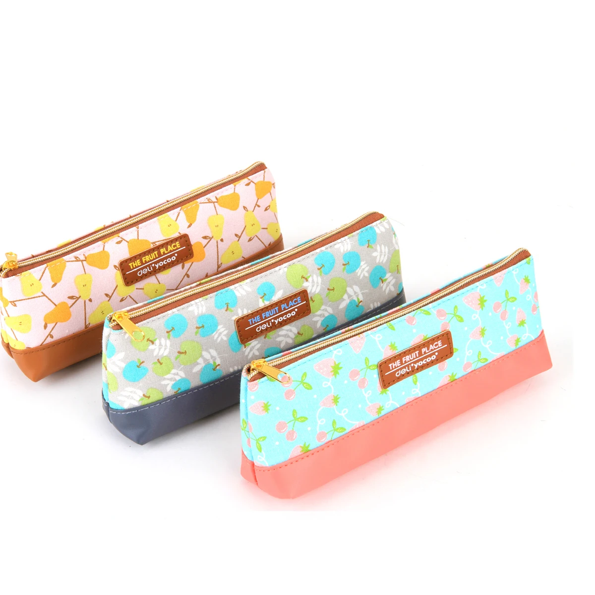 1pc/lot Simple Multi function Student Pencil Pouch Bag Fruit Pattern