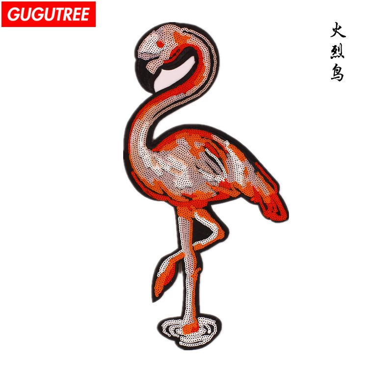 Вышитые блестки GUGUTREE искусственные нашивки с птицами для курток Вышивка 