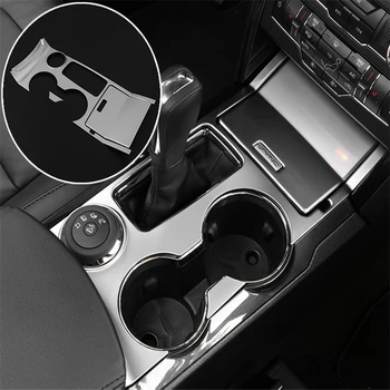 

WELKINRY car cover for Ford Explorer 2016 2017 2018 ABS chrome stick gear shift level table base water bottle cup holder trim
