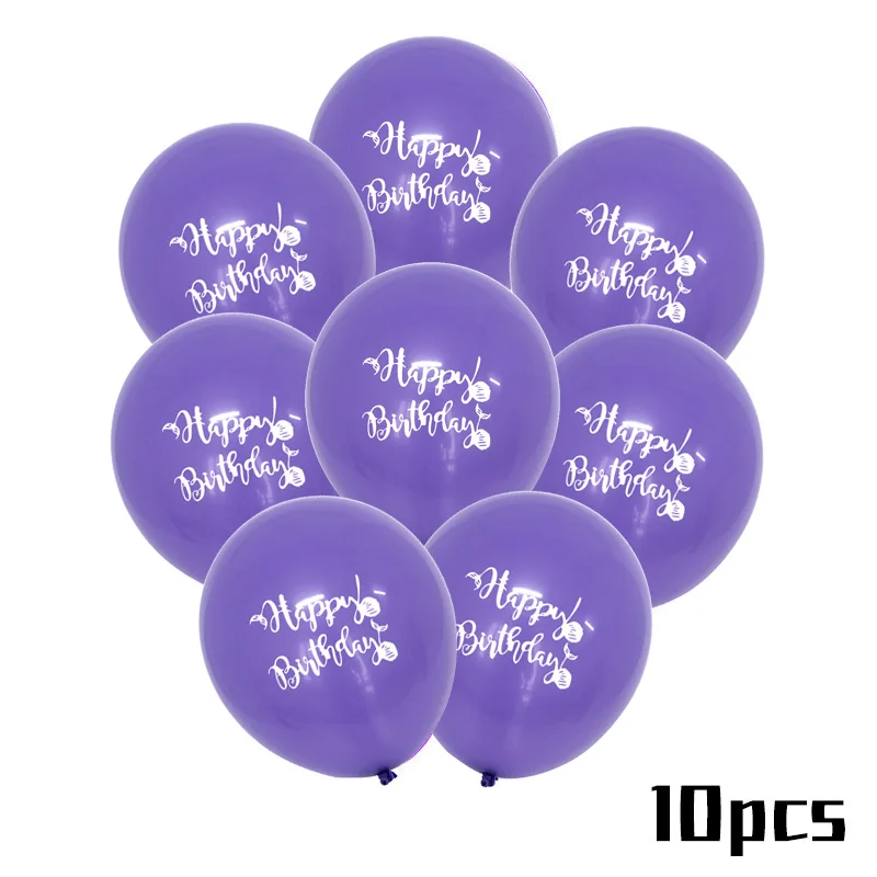 MEIDDING Happy бумажные для дня рождения салфетки с русалочкой для вечеринки для украшения детского душа для девочек и мальчиков Декор для вечеринки в честь Дня рождения поставки - Цвет: 10pcs Latex Balloon