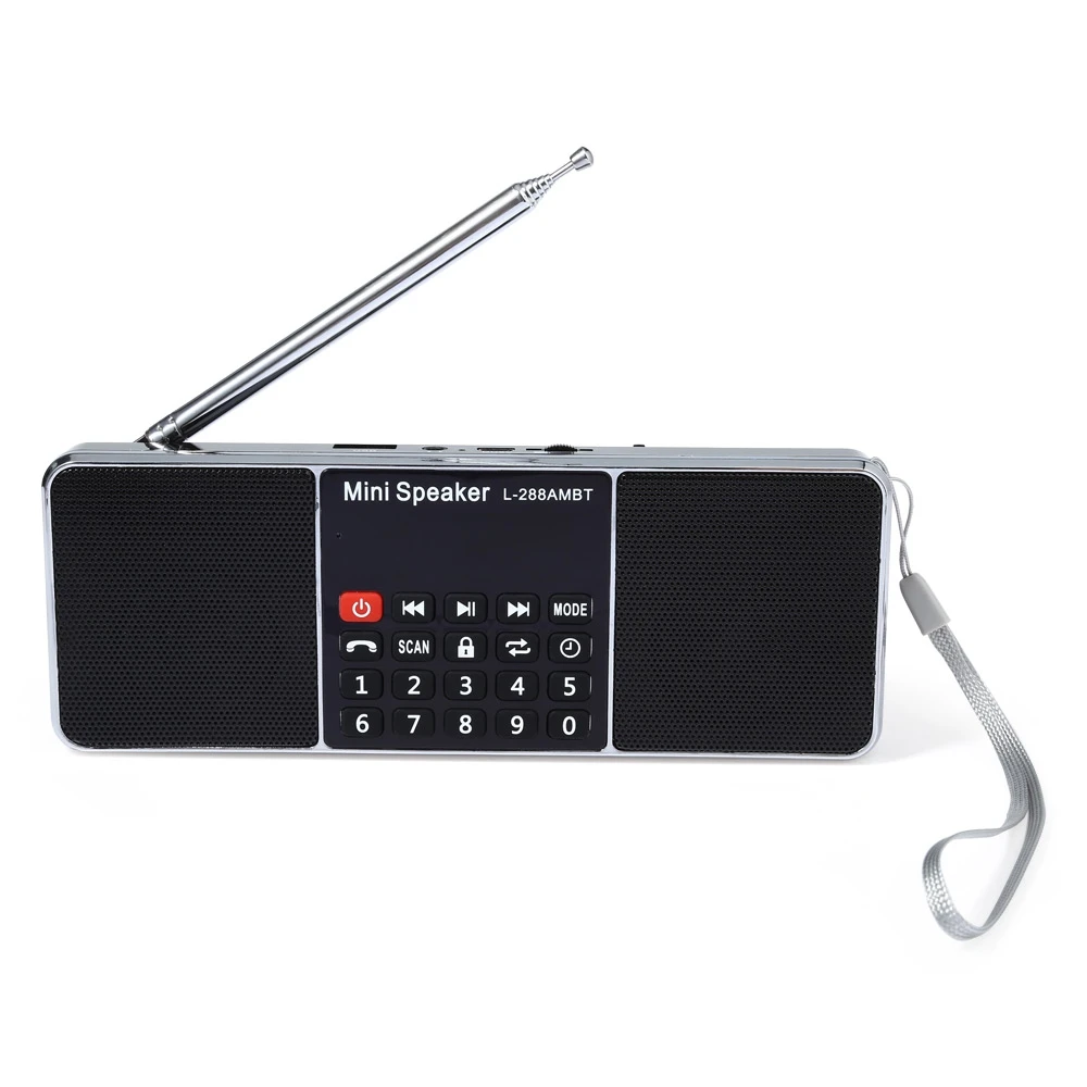

Hot L-288AMBT AM / FM Radio Mini Portable Rechargeable Bluetooth Wireless Speaker Support TF Card USB Disk MP3 with LCD Screen
