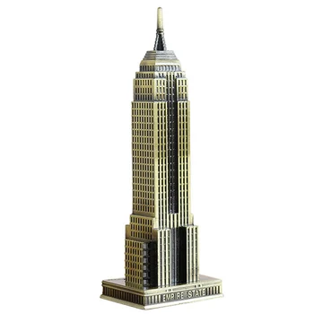 

Vintage European New York Empire State Building Model Metal Decoration Crafts Figurines Miniatures Home Decoration Accessories