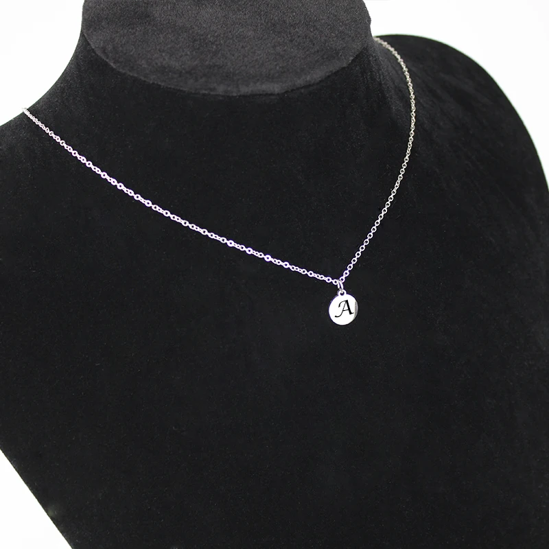 

New round ladies pendant, rose gold necklace, couple gift, letter ladies name clavicle chain