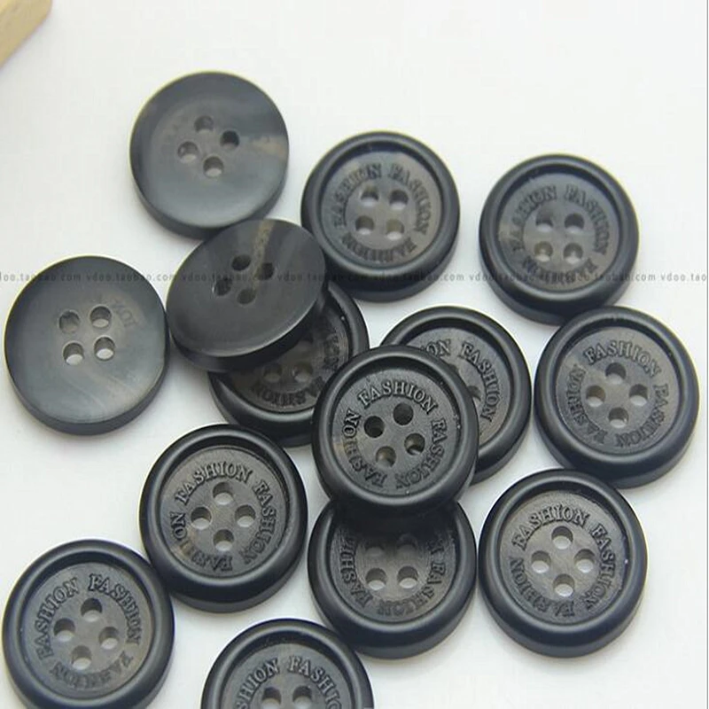 

10pcs/lot Four-holes high-grade DIY sewing accessories black suit formal wear coat windbreaker fashion buckle