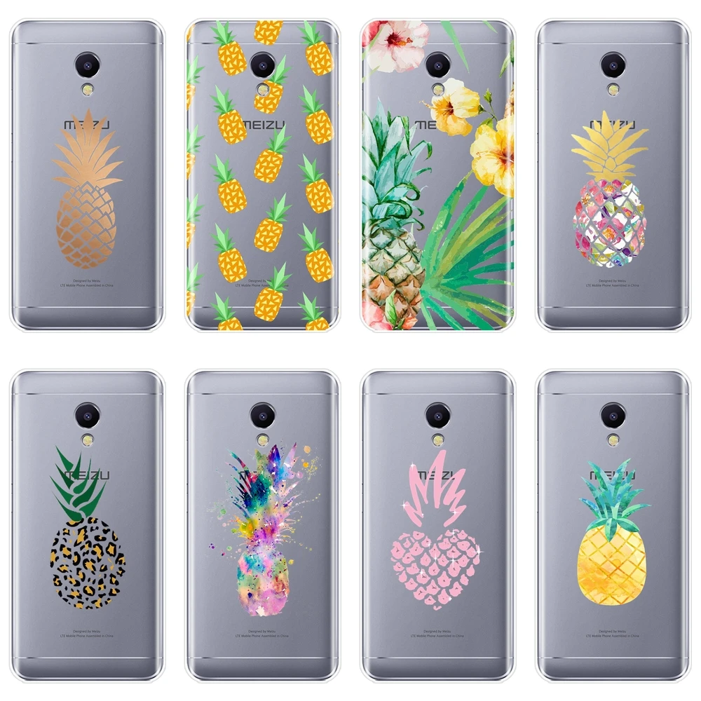 

TPU Back Cover For Meizu M2 M3 M5 M6 Note Cute Pineapple Silicone Soft Phone Case For Meizu M2 M3 M3S M5 M5C M5S M6 M6S M6T Case