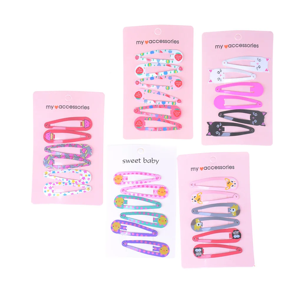 

Hair Accessories 3 Pairs/set Cartoon Girls Hairpins Hair Clips Pins Printed Children Hair Clips Jewelry Set Girls Kids Baby
