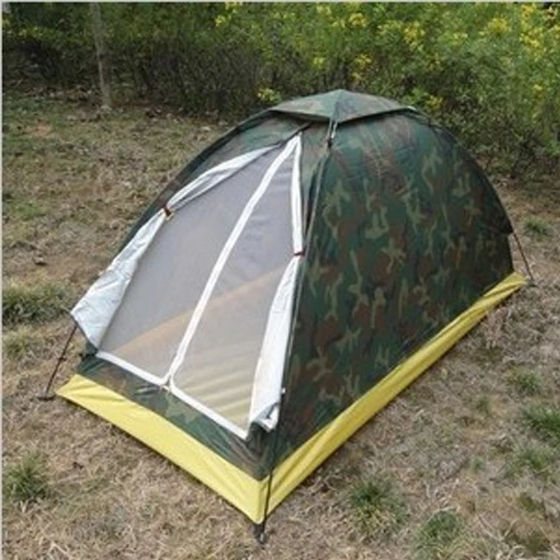 

Outdoor single camouflage camping tent