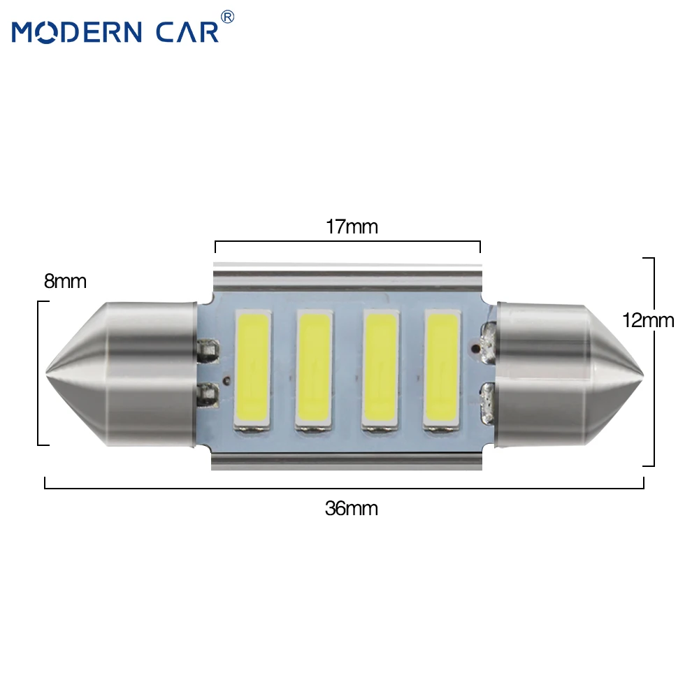 Современный автомобильный 31/36/39/41 мм C5W C10W 7020 4SMD 6SMD Автомобильный светодиодный