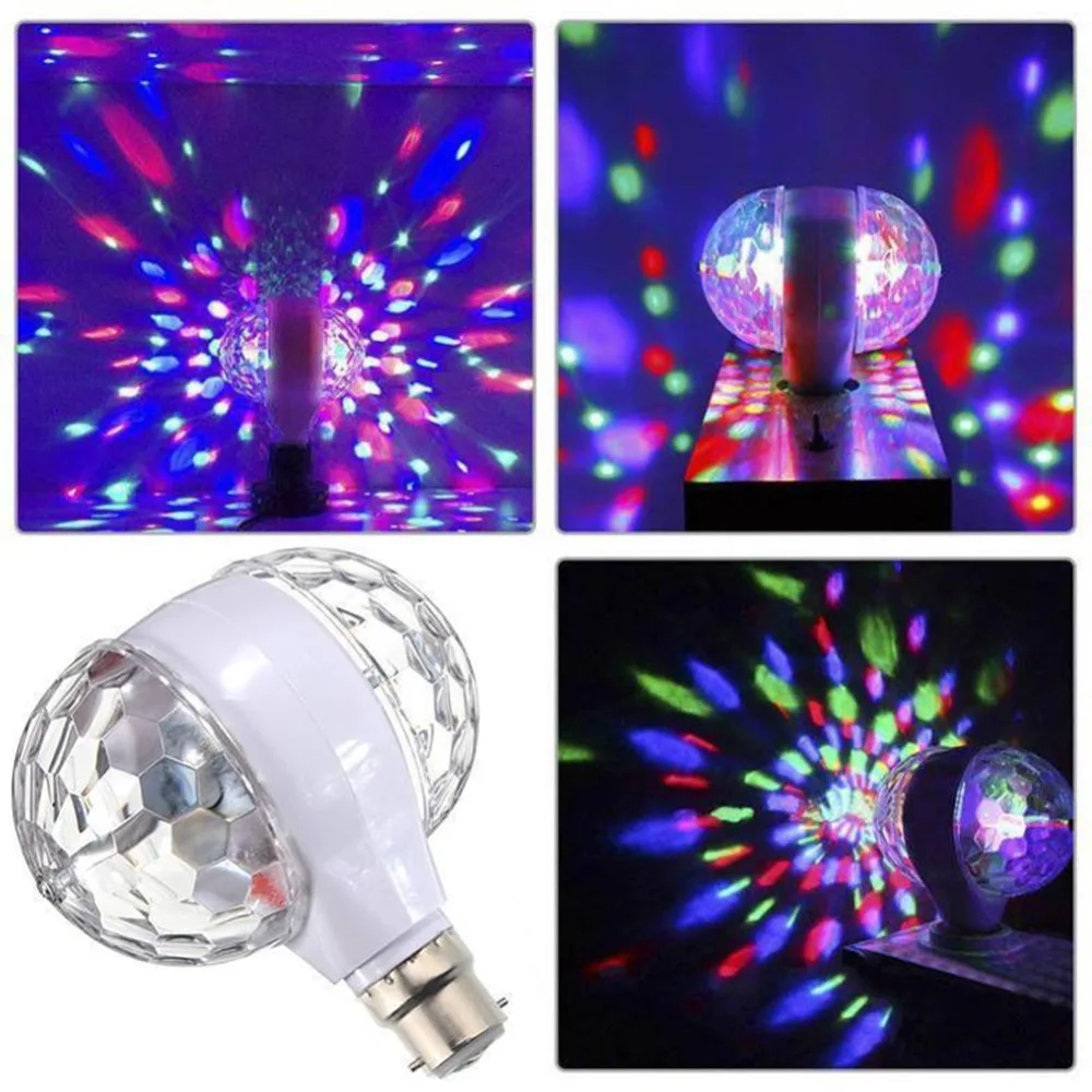 New Style E27 6W AC90 260V Colorful Auto Rotating RGB LED Bulb Stage