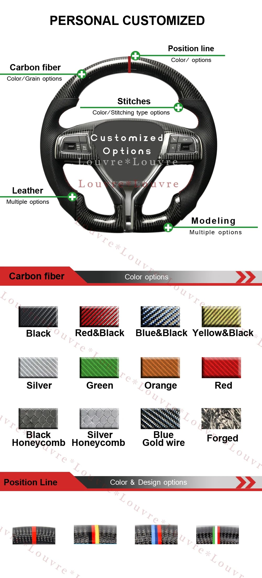 High quality Steering Wheel For Porsche customized carbon fiber car steering wheel