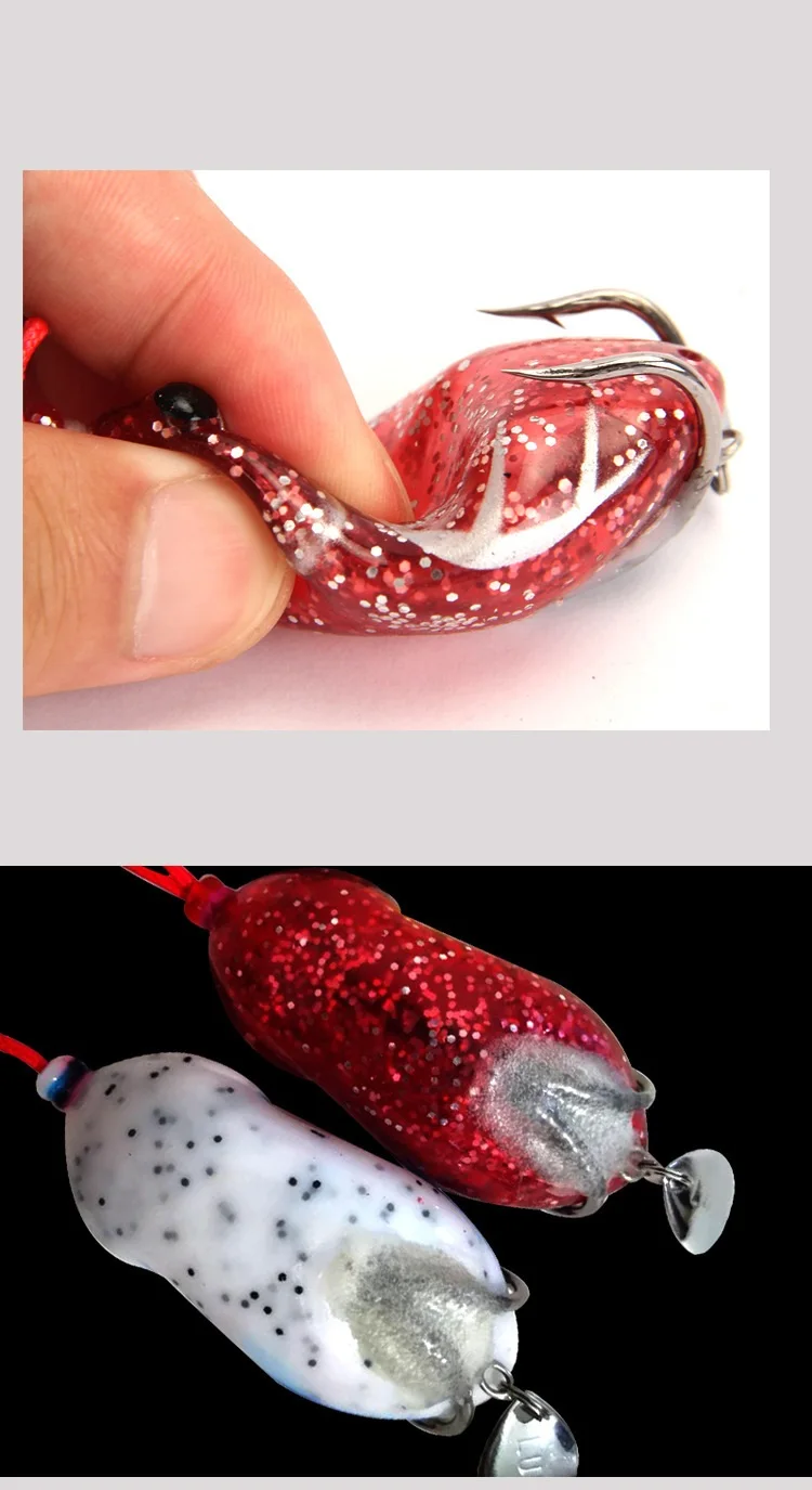 6cm 14g Fishing Lure Frog Swim Bait Soft Lure Frog Artificial Silicon fishing tackle treble hook fishing lure Frog