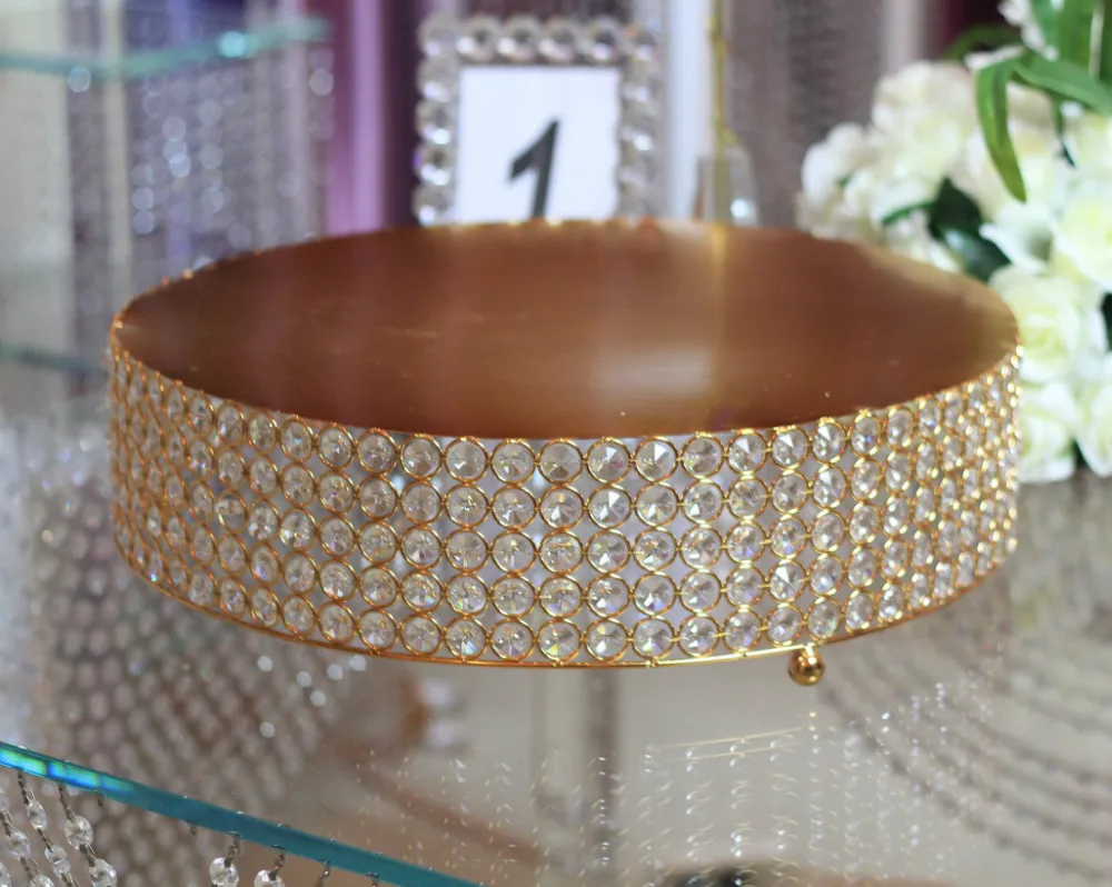 Free Shipping Retail Round Wedding Crystal Cake Stand Decoration 46 Free Shipping Retail Round Wedding Crystal Cake Stand Decoration 46 46cm Gold Metal Available In Party Diy Decorations From Home Garden On Aliexpress
