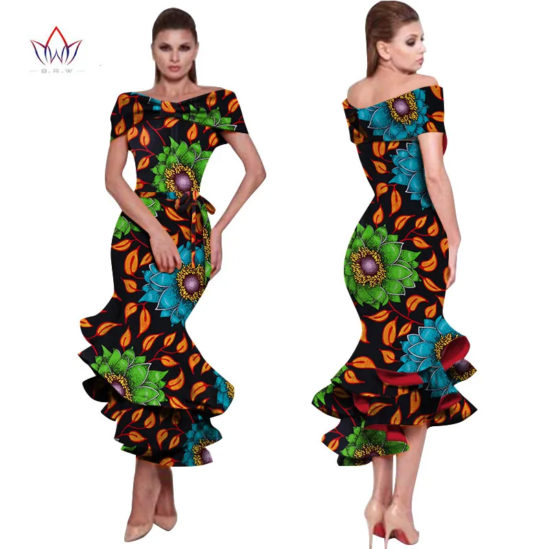  African Dresses for Women 2019 New Style Bazin Riche Fashion Party Dress Dashiki Sexy Plus Size Afr