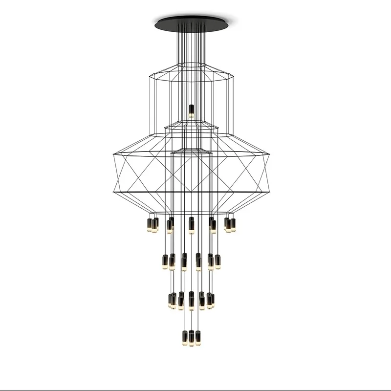 

Geometric Line Branch Pendant Lamp Nordic Post Modern Designer lights Iron Restaurant Hotel Parlor Kitchen Hanging Lamps