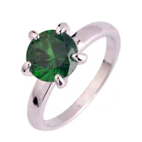 lingmei Wholesale Fashion New Emerald Quartz  Silver Ring Size 6 7 8 9 10 11 12 For Lover Nice Women Jewelry Free Shipping