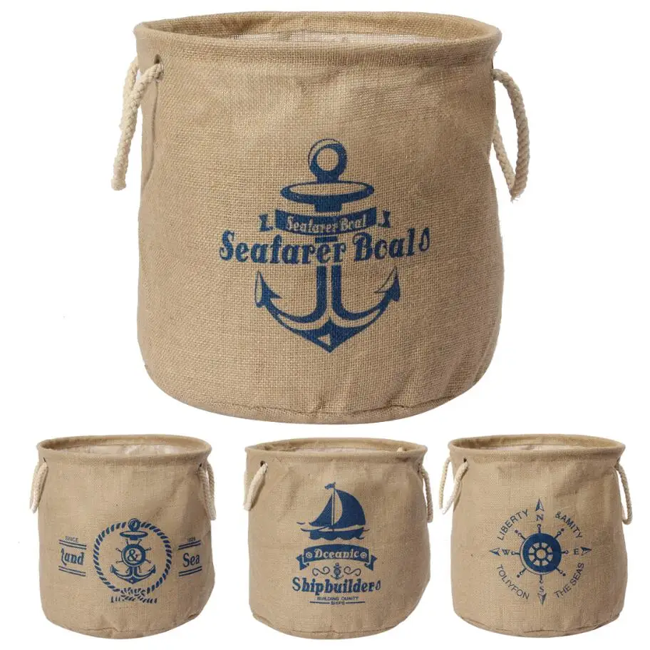 26*26cm Foldable Waterproof Makeup Cosmetic Storage Box Organiser Jute