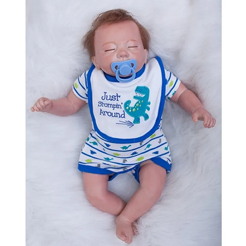 

Alive Sleeping Babies Boy Reborn 20 Inch Realistic Newborn Baby Dolls Silicone Cloth Body Doll Toy Kids Birthday Xmas Gift