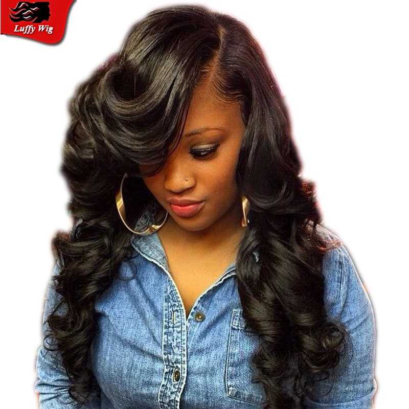 

Best Body Wave Full Lace Human Hair Wigs Side Part Bang Unprocessed Peruvian Virgin Full Lace Wigs Wavy With Natural Hairline