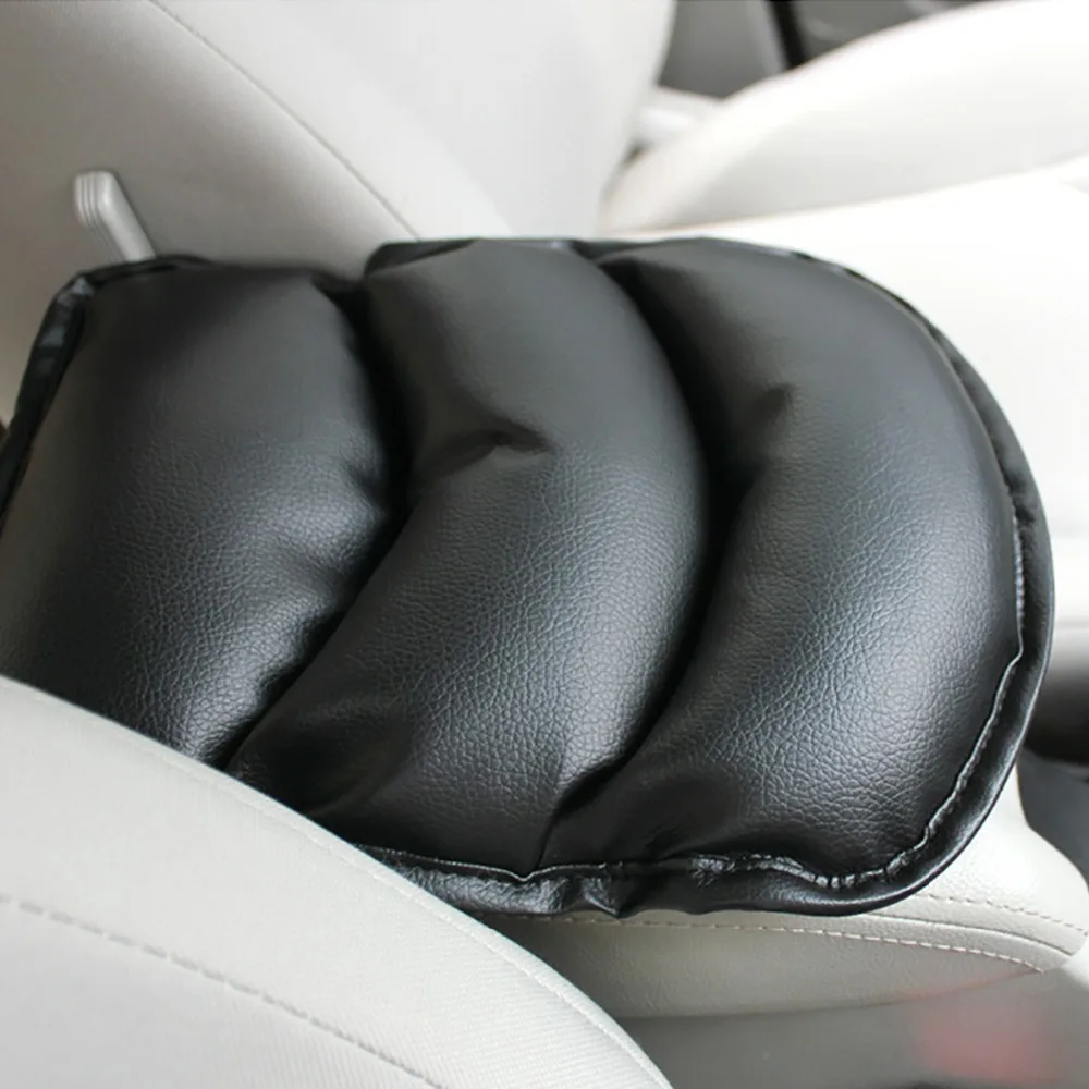 

Black Car Seat Cover Universal Car-styling Car Seat Pad Mat Leather Center Armrest Console Box Armrest Seat Protective Arm Pad