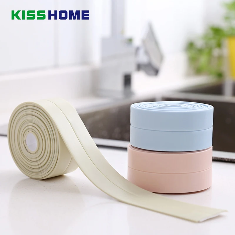

255cm*3cm Kitchen Bathroom Waterproof Mildew Proof Cracks Tape Line Corner Seams Moisture Protection Collision Rubber Strip