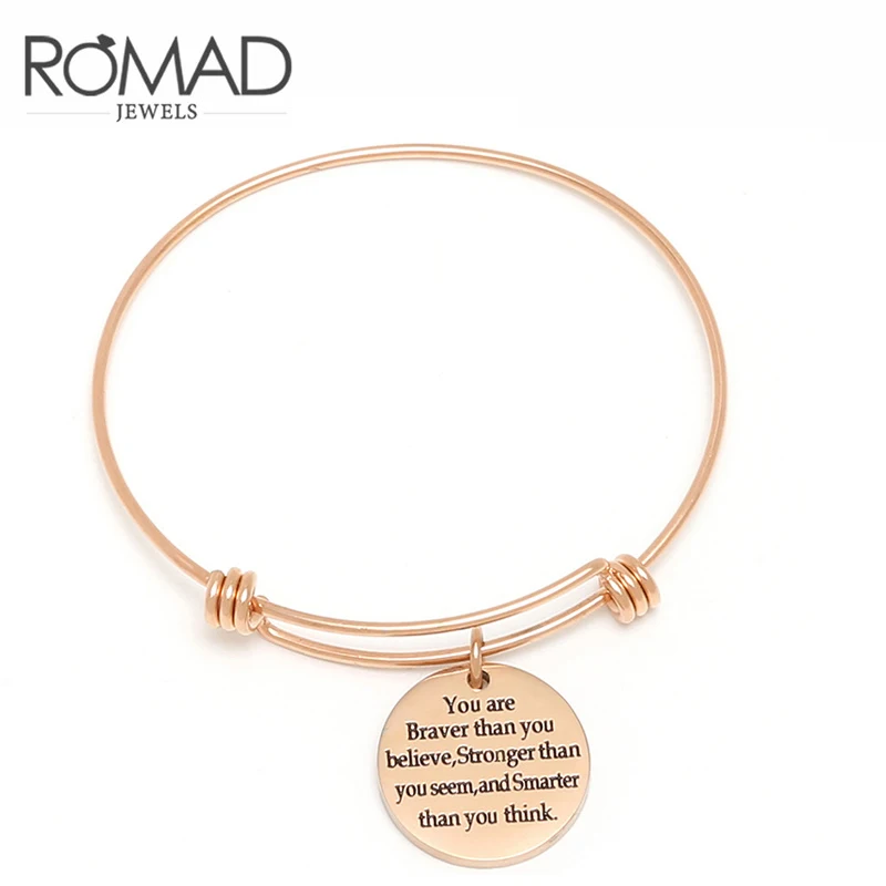 

Stainless Steel Bangles Engrave Adjustable Letter Bracelet For Women indian Rose Gold Love Bangle jonc Best Friend Jewelry Z45