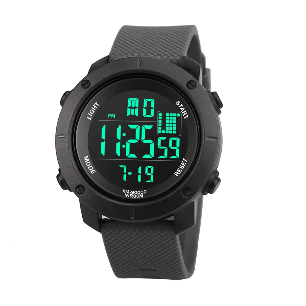 New Gray Men Smart Watch 50M Waterproof Sports LED Digital Military