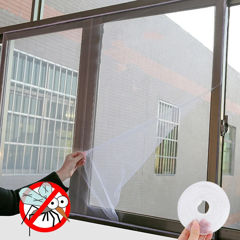 150 см x 130 см белый цвет оконный экран и 1 шт. липучка Двухсторонняя клейкая лента для сенсорного экрана самоклеящаяся лента насекомое анти-москитные сетка на окно