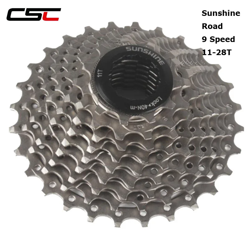 CSC SUNSHINE Bicycle 9 s Cassette Freewheel 11-28 T 9 speed Road BMX складной Запчасти для велосипедов 18 S 27 S скоростная звездочка